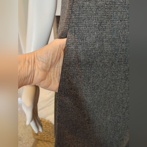 THEORY SALEA VIRGIN WOOL SHEATH DRESS WITH POCKETS, GRAY 6 - Picture 3 of 9